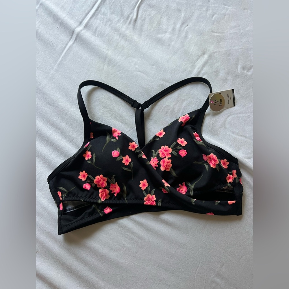 PINK Victoria's Secret Floral Racerback Low Sports Bras